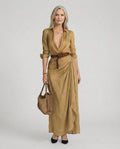 Maxi Dress for Women with Wrap Silhouette and V-Neck - 1 - Stylewhipped