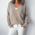 Casual Women's Pullover in Loose Fit with V-Neck - 4 - Stylewhipped