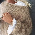 Women's Oversized Pullover – Relaxed Fit with Off-Shoulder Detail - 1 - Stylewhipped
