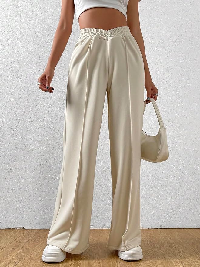 Wide Leg Trousers for Women with Relaxed Fit and Comfortable Elastic Waist - 3 - Stylewhipped