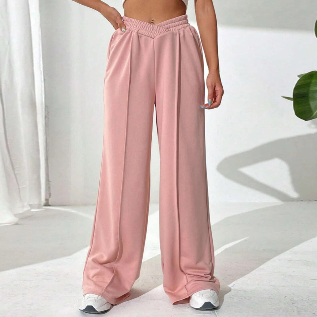 Wide Leg Trousers for Women with Relaxed Fit and Comfortable Elastic Waist - 5 - Stylewhipped