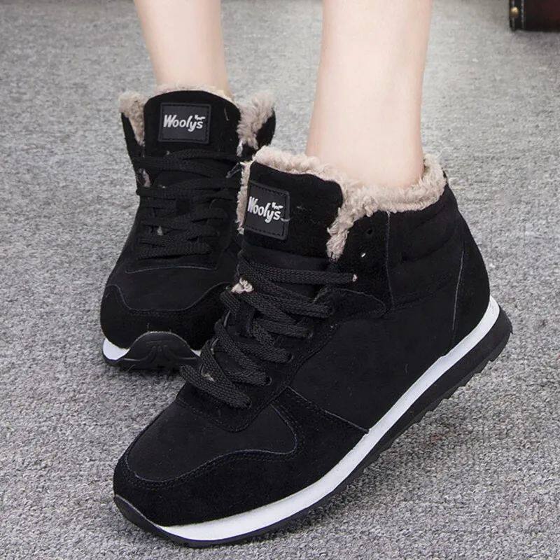 Women's Casual High-Top Trainers with Plush Lining and Chunky Sole - 1 - Stylewhipped