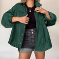 Oversized Women's Jacket with Pleated Back and Button Fastening - 4 - Stylewhipped