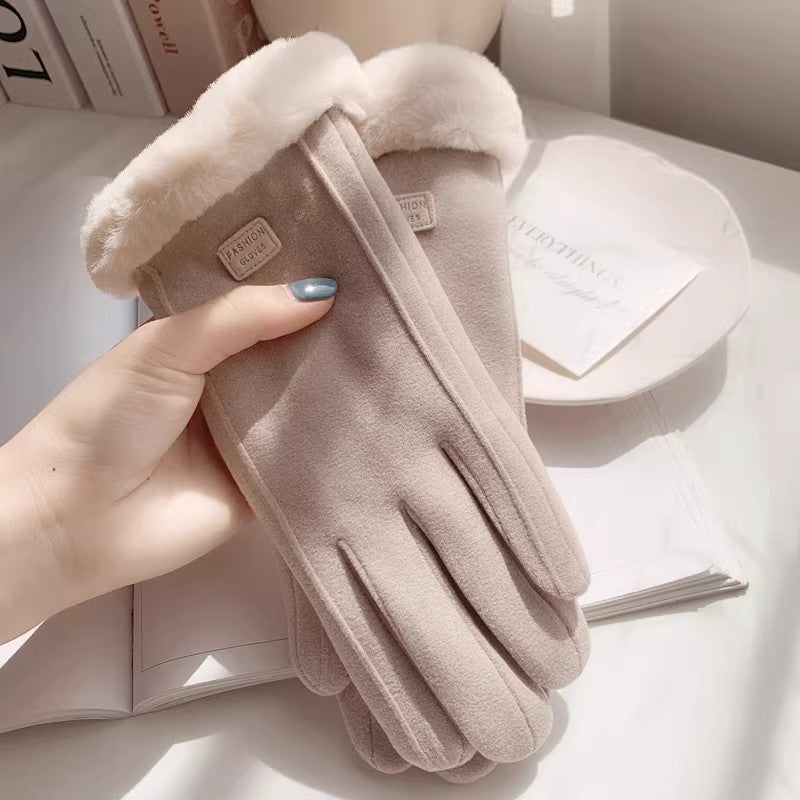 Ladies' Touchscreen Gloves with Faux Fur Cuff - 3 - Stylewhipped
