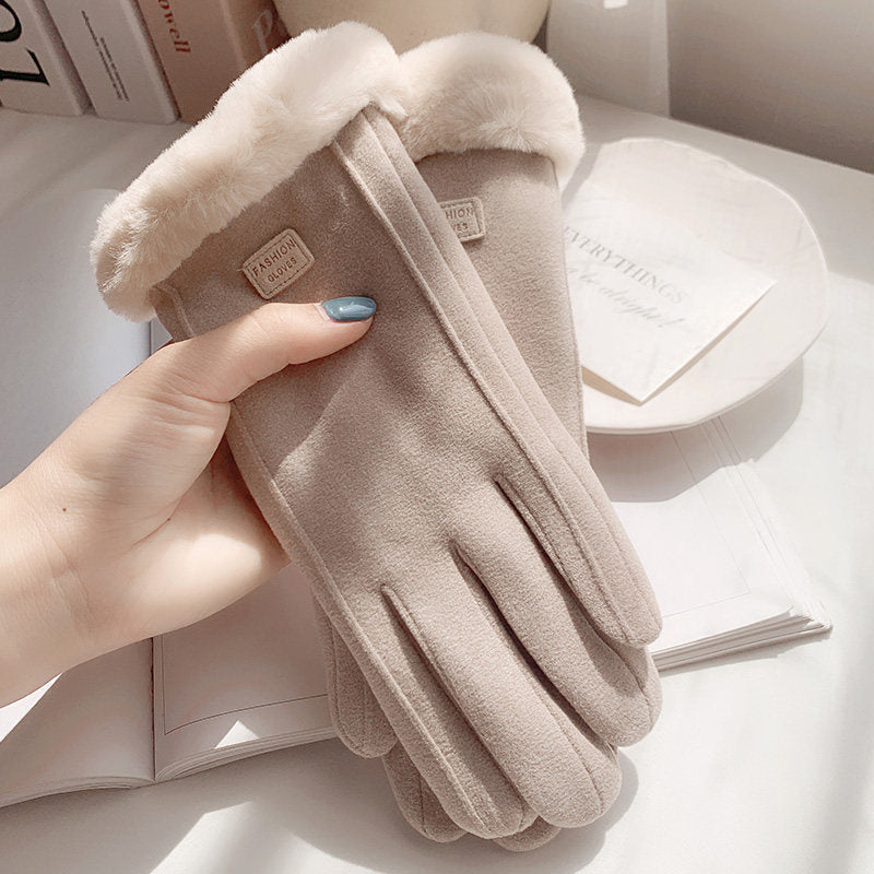 Ladies' Touchscreen Gloves with Faux Fur Cuff - 6 - Stylewhipped