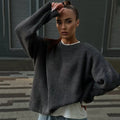 Chunky Knit Women's Sweater with Relaxed Fit and Round Neck - 3 - Stylewhipped
