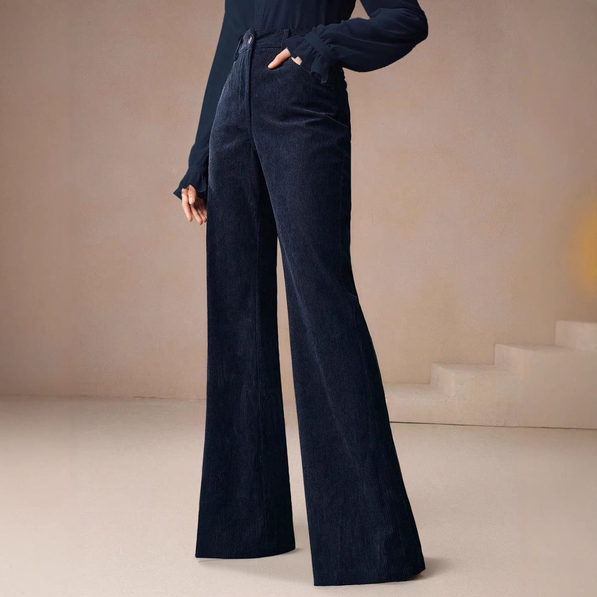 Wide Leg Trousers for Women with High-Waisted Fit - 2 - Stylewhipped