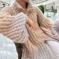 Women's Cardigan with Oversized Fit and Sparkling Details - 8 - Stylewhipped
