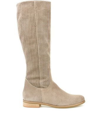 Knee-High Women's Boots with Perforated Design and Round Toe - 3 - Stylewhipped