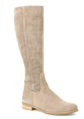 Knee-High Women's Boots with Perforated Design and Round Toe - 5 - Stylewhipped