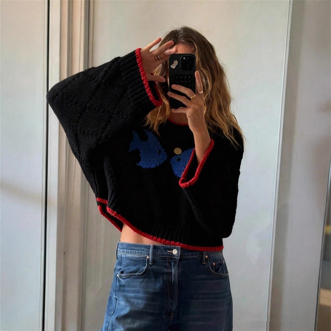 Chunky Knit Women's Pullover with Colour Block Detail - 4 - Stylewhipped