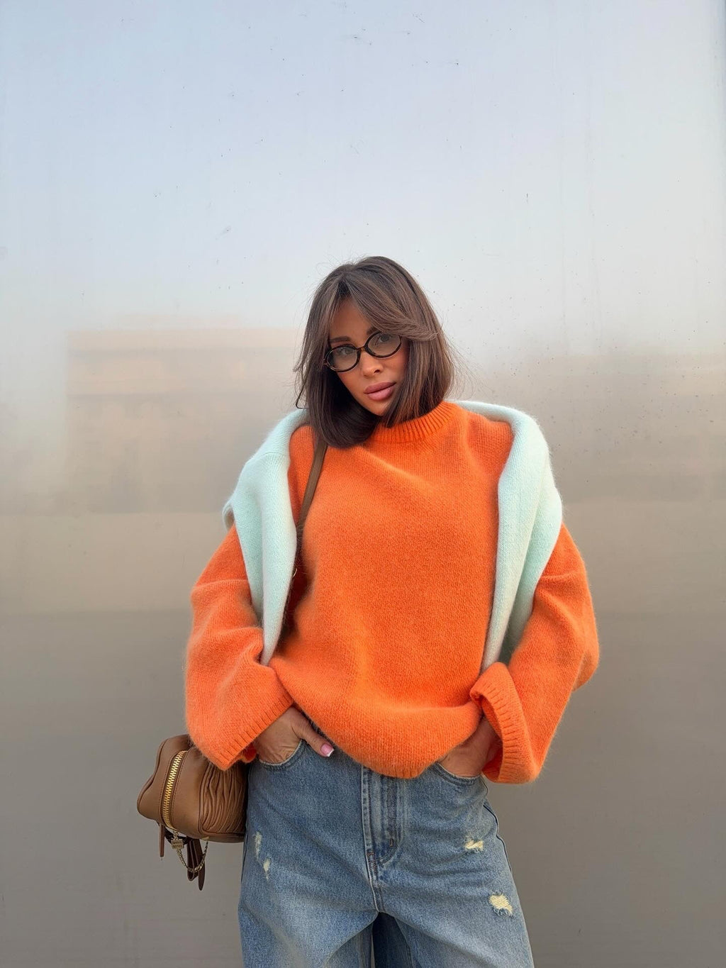 Women's Pullover Sweater with Round Neck and Long Sleeves - 12 - Stylewhipped