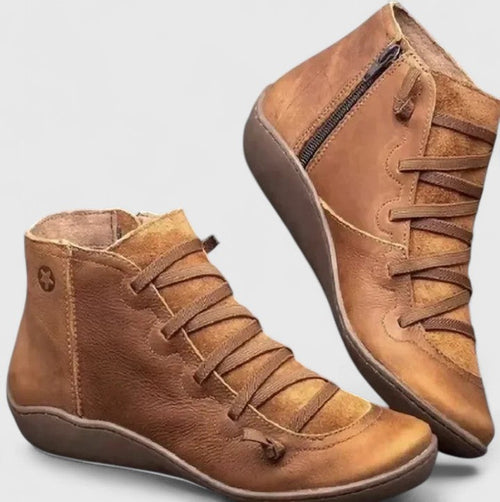 Ankle Boots for Women with Lace Up Design and Side Zip - 1 - Stylewhipped
