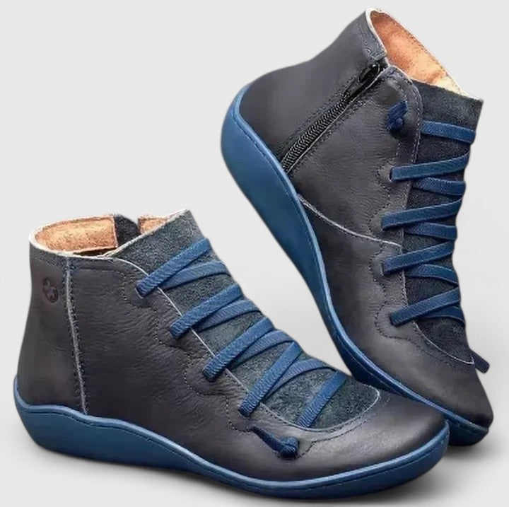 Ankle Boots for Women with Lace Up Design and Side Zip - 2 - Stylewhipped
