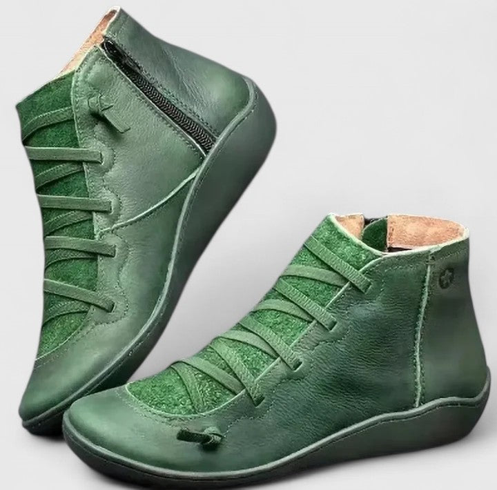 Ankle Boots for Women with Lace Up Design and Side Zip - 3 - Stylewhipped