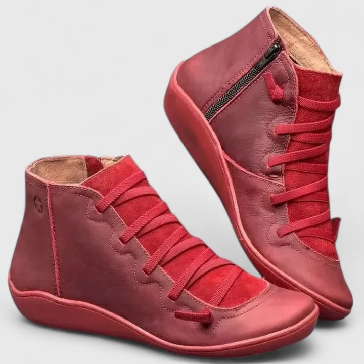 Ankle Boots for Women with Lace Up Design and Side Zip - 4 - Stylewhipped