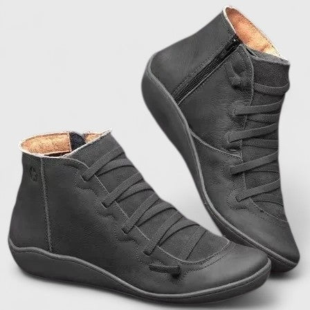 Ankle Boots for Women with Lace Up Design and Side Zip - 5 - Stylewhipped