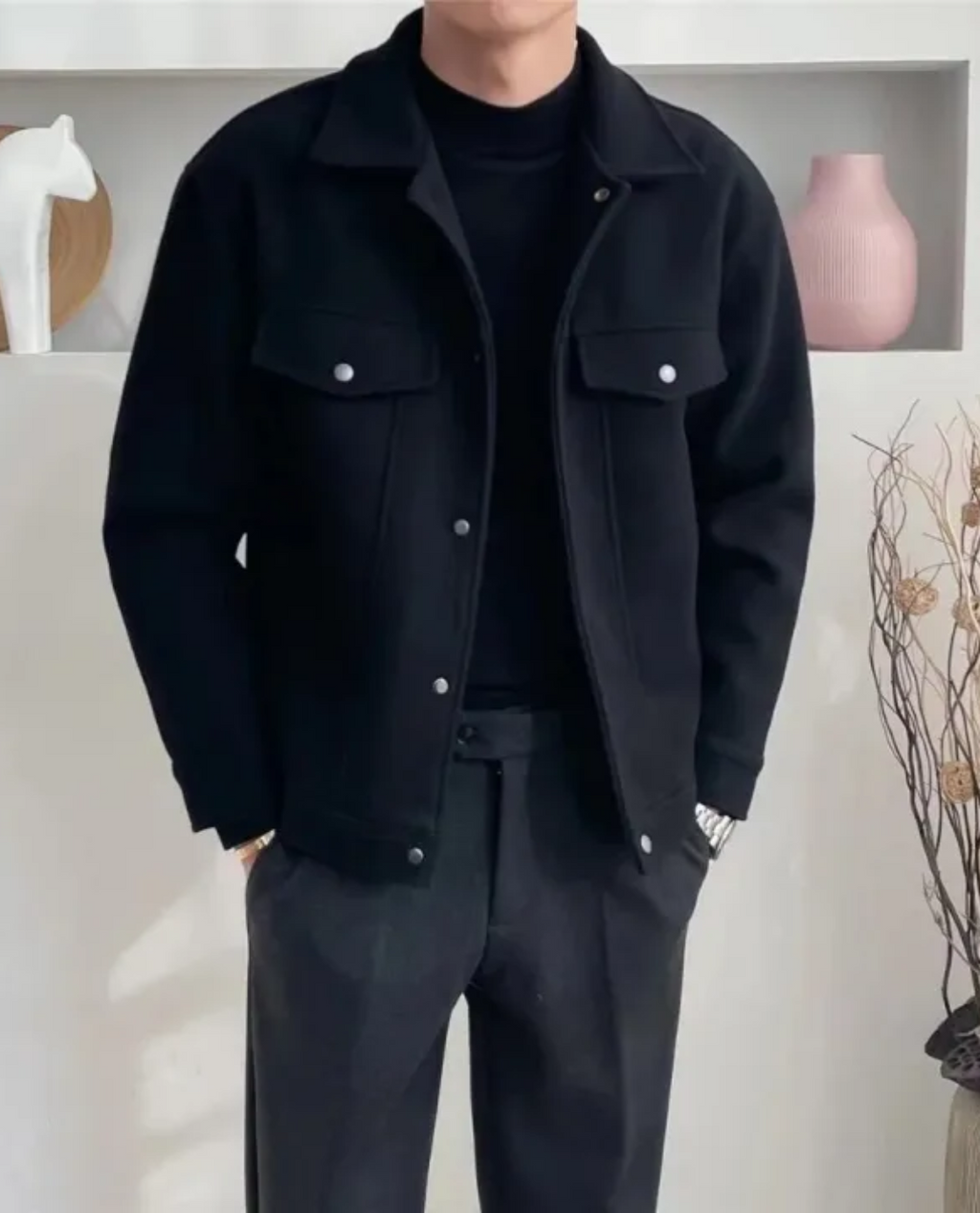 Men's Casual Jacket with Pockets and Relaxed Fit - 4 - Stylewhipped