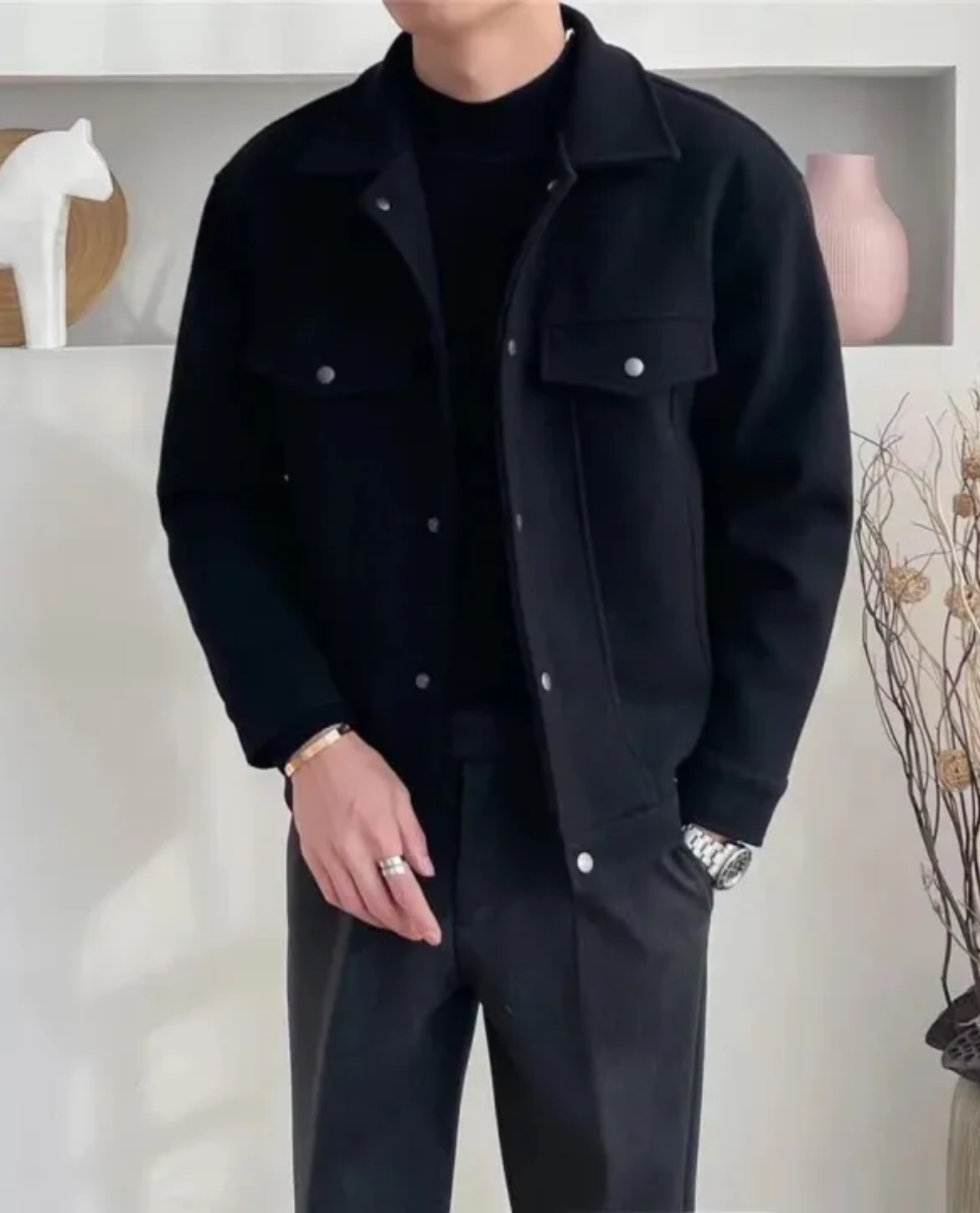 Men's Casual Jacket with Pockets and Relaxed Fit - 5 - Stylewhipped