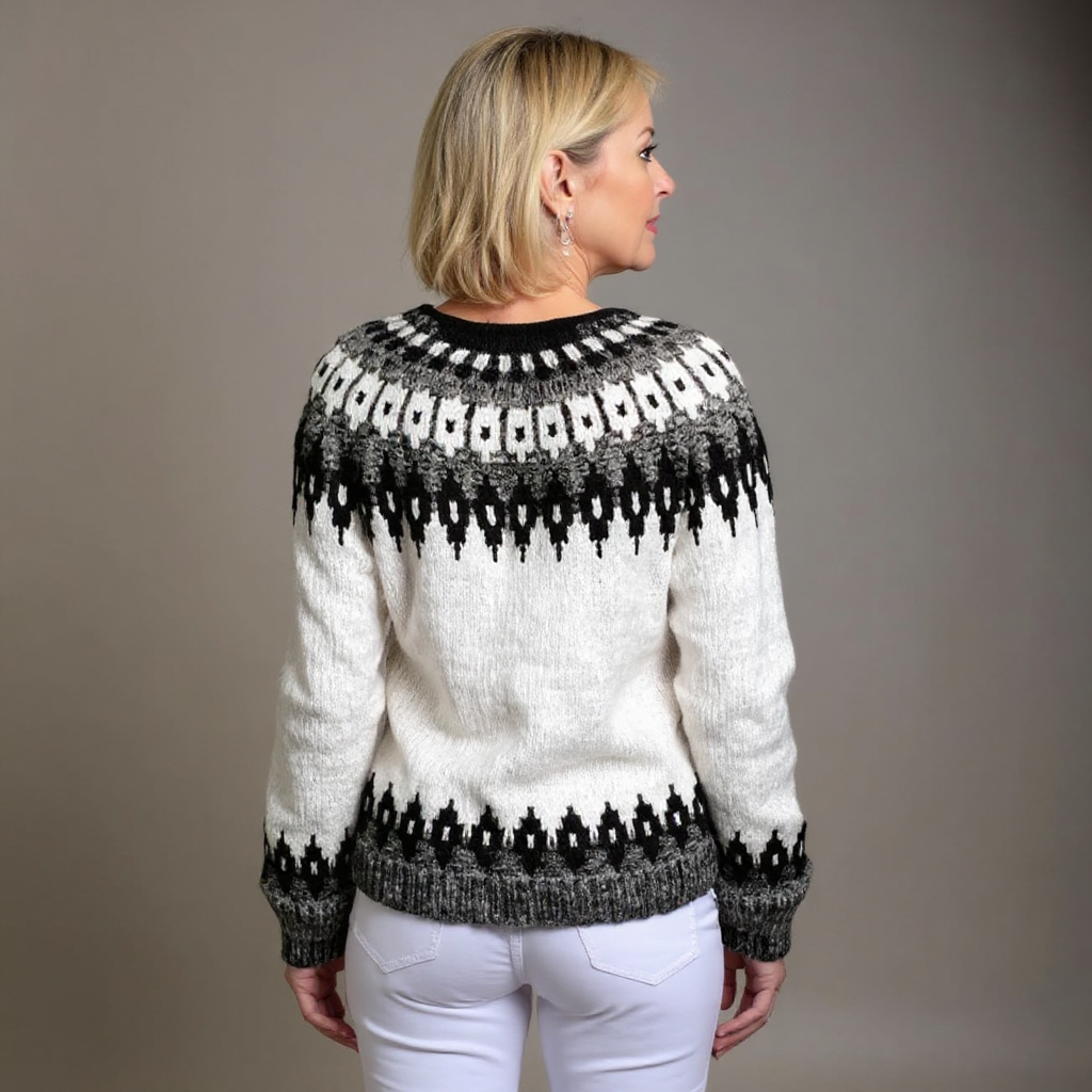 Cardigan Women’s Button-Up Design with Patterned Yoke - 3 - Stylewhipped