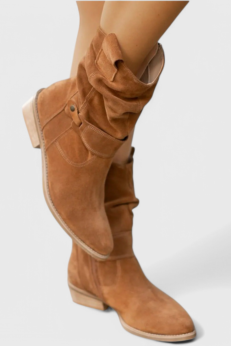 Women's Ankle Boots - Slouchy Design with Stylish Buckle Detail - 2 - Stylewhipped