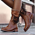 Lace-Up Women's Ankle Boots with Stylish Detailing - 1 - Stylewhipped