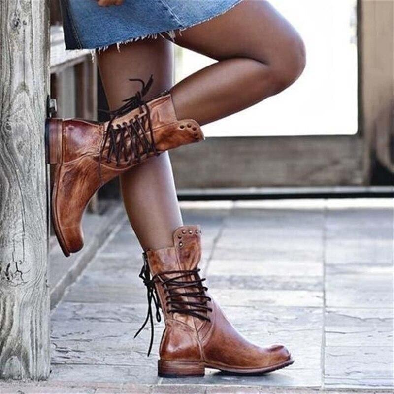 Lace-Up Women's Ankle Boots with Stylish Detailing - 2 - Stylewhipped
