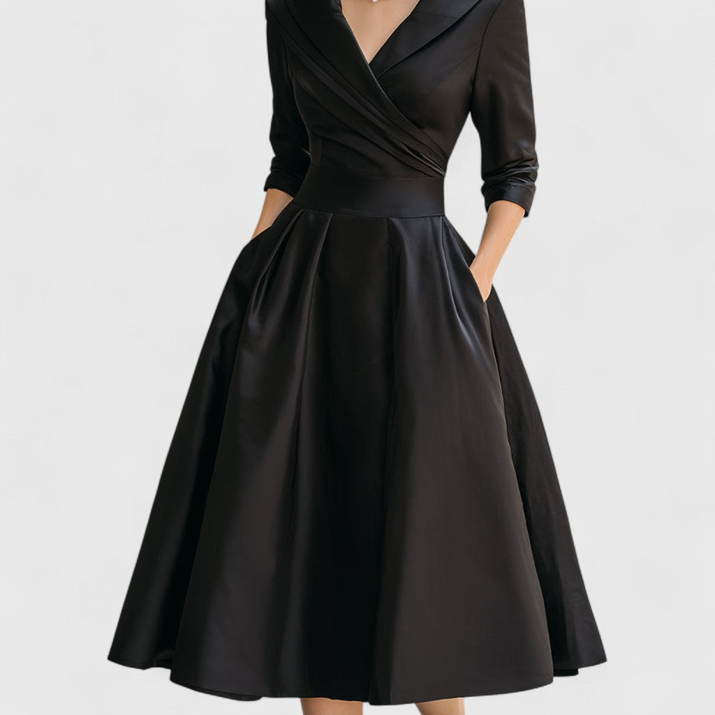 Evening Dress for Women - Wrap Style with Flared Skirt - 6 - Stylewhipped