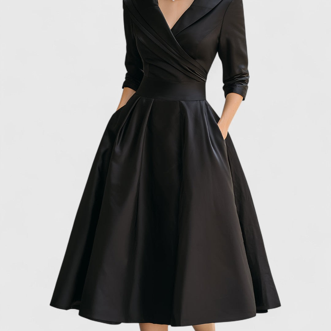 Evening Dress for Women - Wrap Style with Flared Skirt - 6 - Stylewhipped