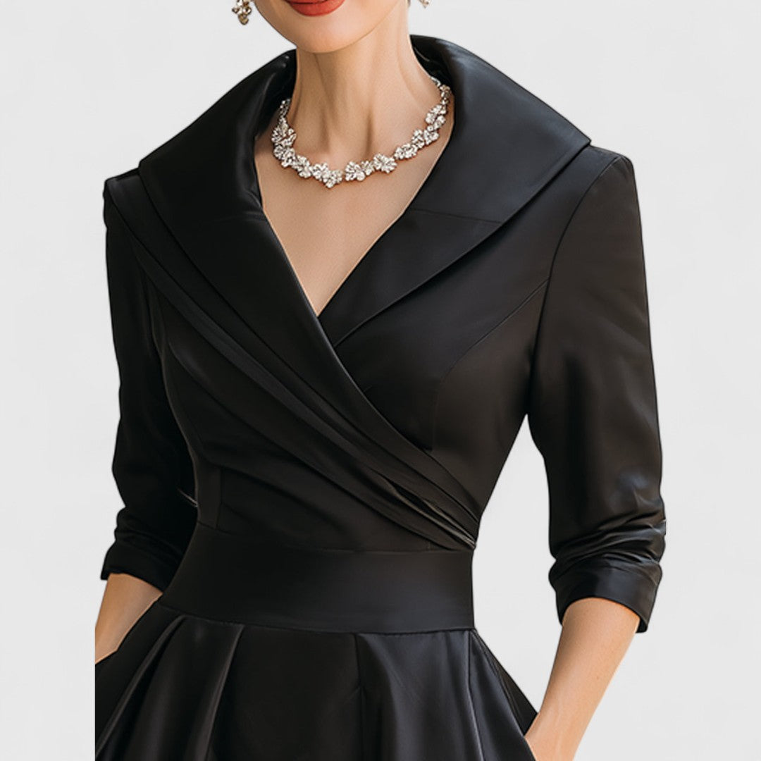 Evening Dress for Women - Wrap Style with Flared Skirt - 7 - Stylewhipped