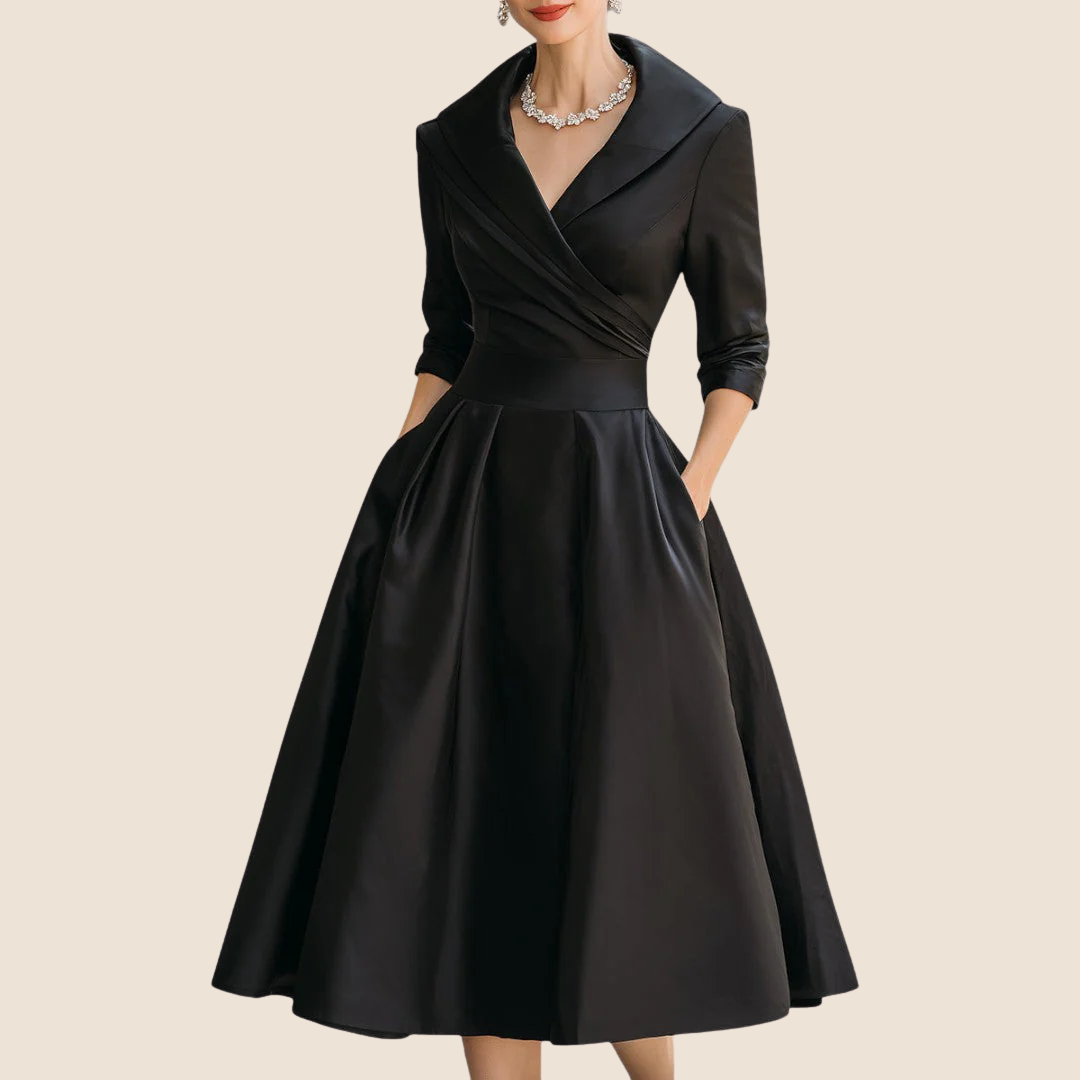Evening Dress for Women - Wrap Style with Flared Skirt - 8 - Stylewhipped