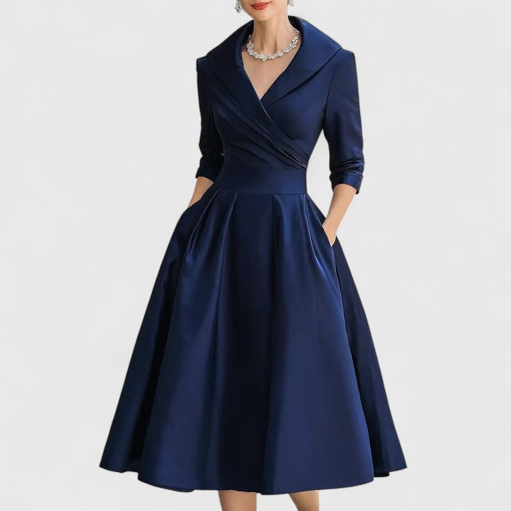 Evening Dress for Women - Wrap Style with Flared Skirt - 9 - Stylewhipped