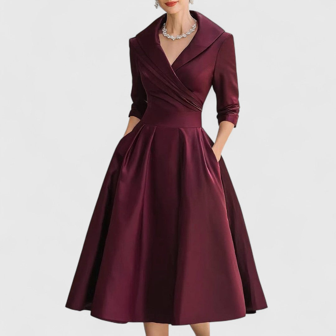 Evening Dress for Women - Wrap Style with Flared Skirt - 10 - Stylewhipped