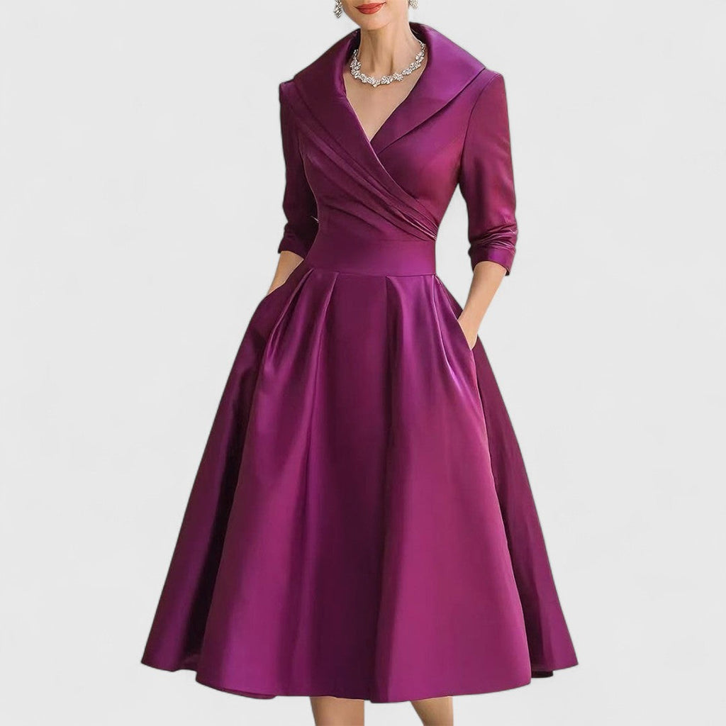Evening Dress for Women - Wrap Style with Flared Skirt - 12 - Stylewhipped