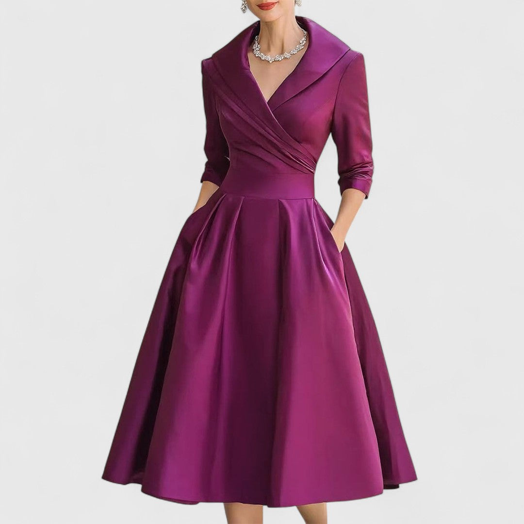 Evening Dress for Women - Wrap Style with Flared Skirt - 12 - Stylewhipped