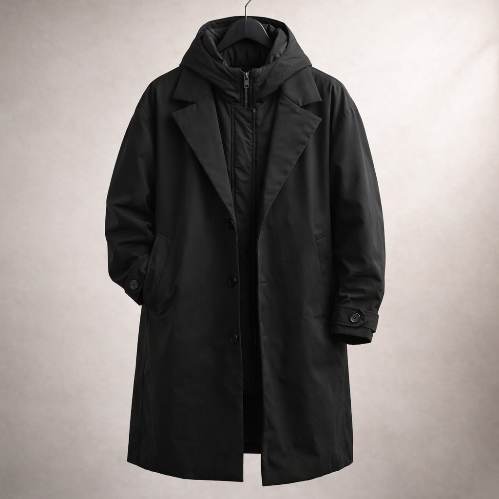 Long Coat Women's Relaxed Fit with Hood and Button Detail - 2 - Stylewhipped