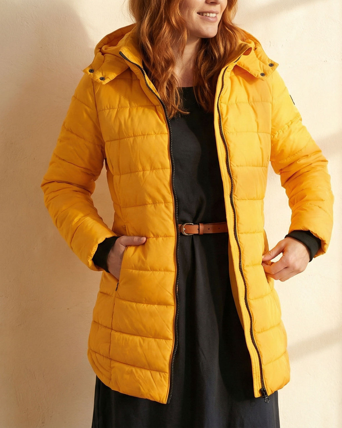 Puffer Jacket Women's Longline Zip-Up with Hood - 8 - Stylewhipped