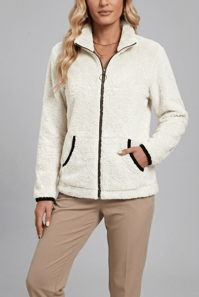Women's Zip-Up Jacket with Stylish Stand Collar and Pockets - 5 - Stylewhipped
