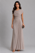 Evening Dress for Women with Draped Neckline and Flattering Fit - 4 - Stylewhipped