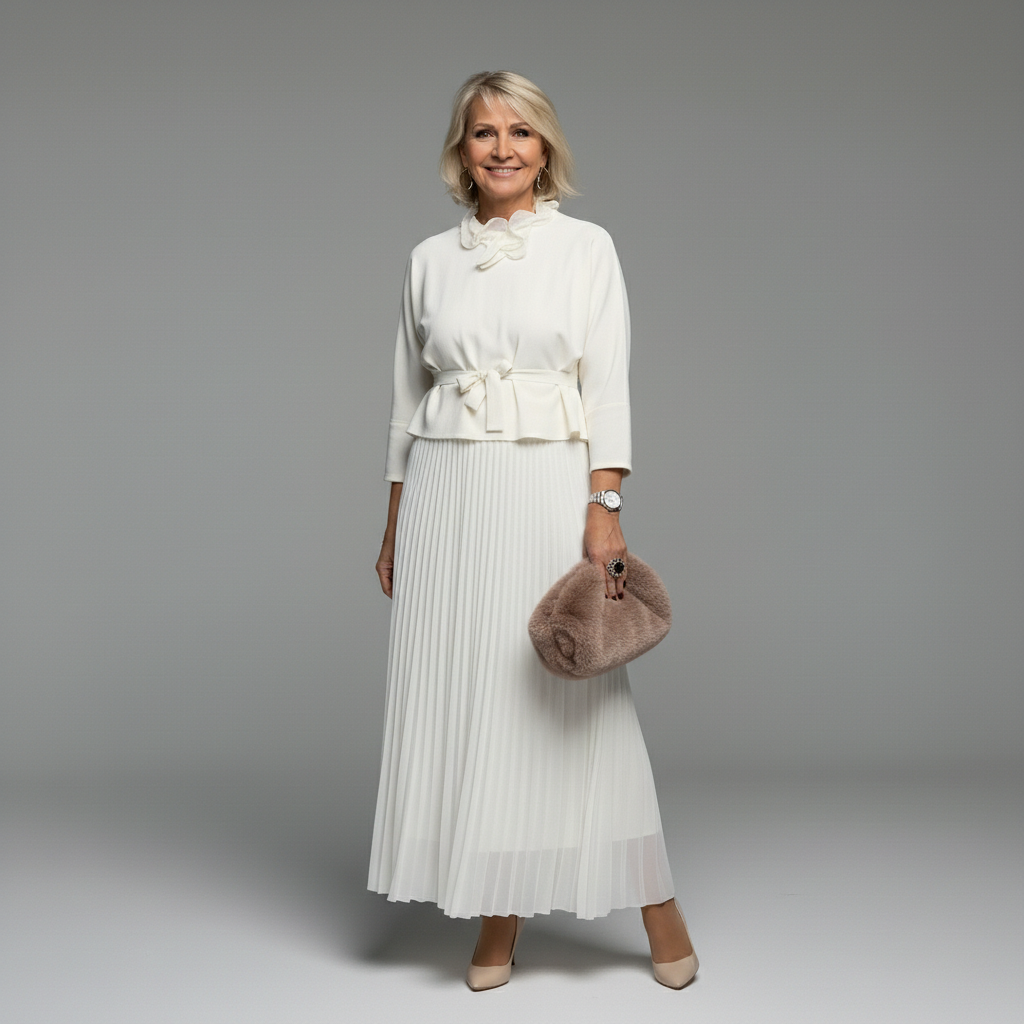 Midi Dress Women Flared Silhouette with Elegant Floral Detail - 9 - Stylewhipped