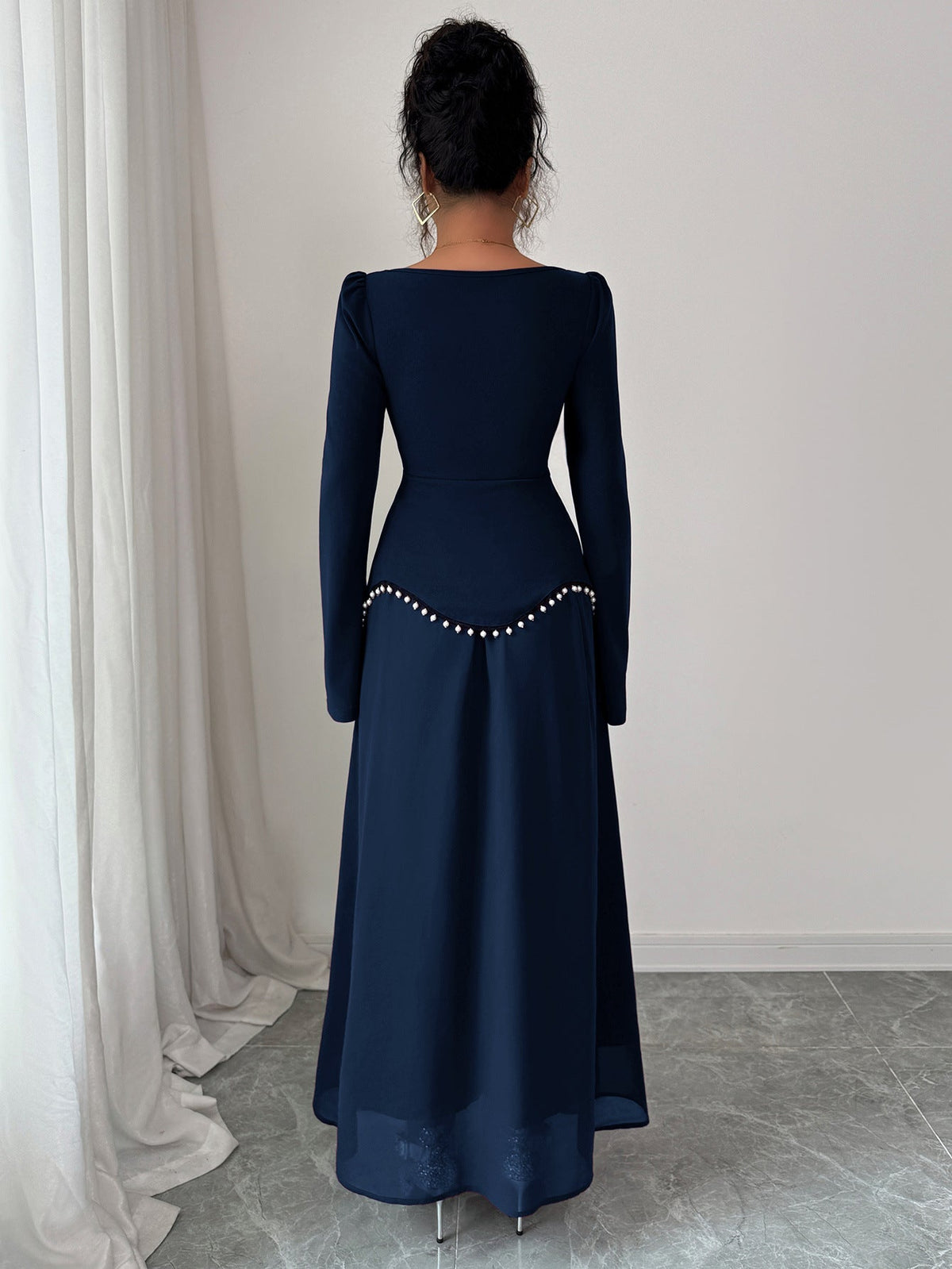 Maxi Dress Women with Square Neck and Flared Hem - 8 - Stylewhipped