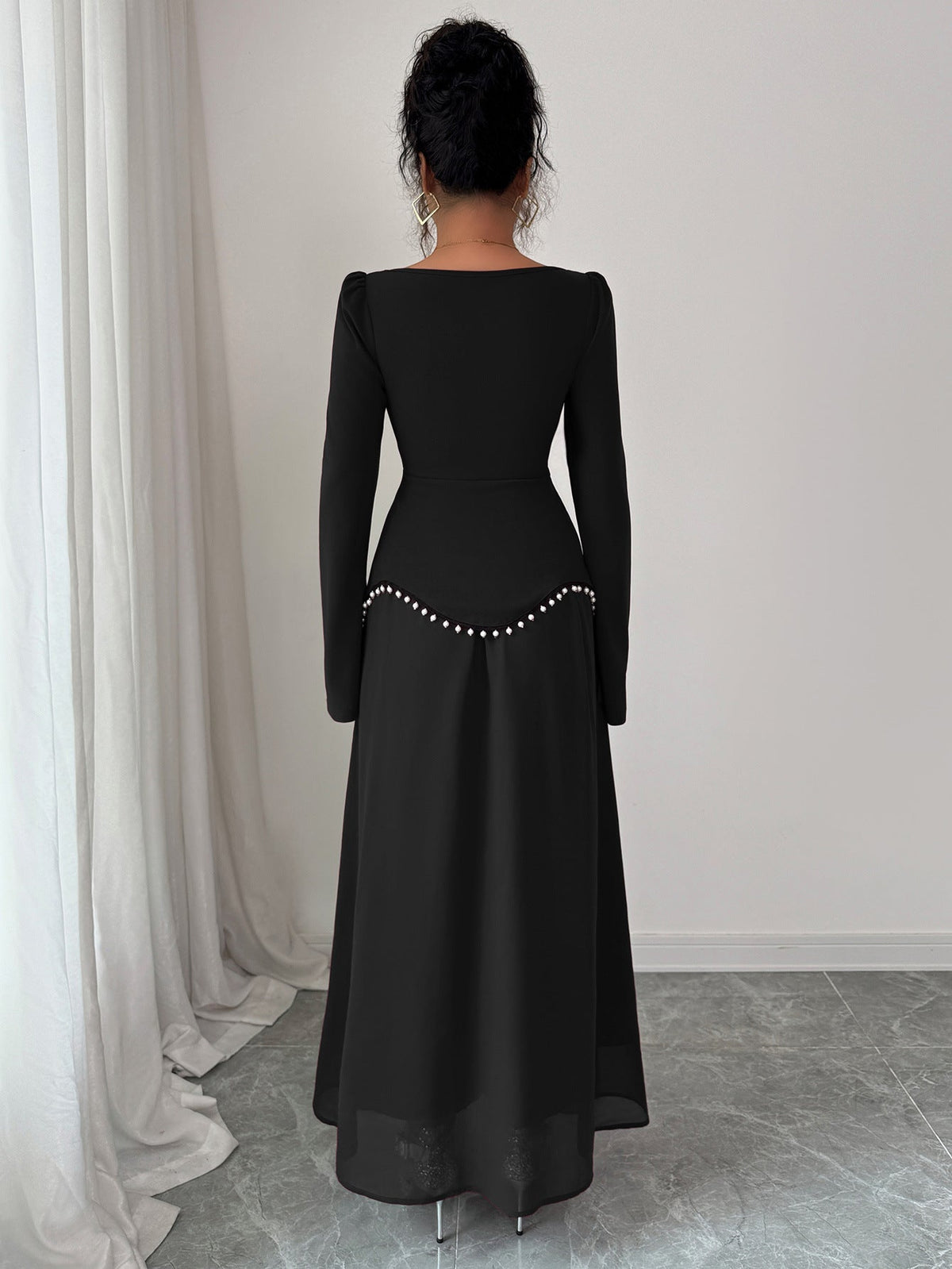 Maxi Dress Women with Square Neck and Flared Hem - 11 - Stylewhipped