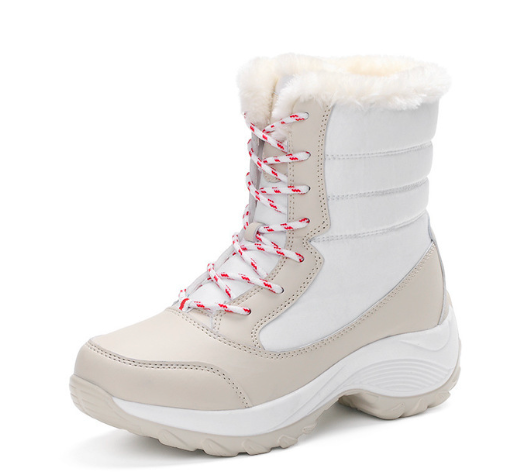 Winter Boots for Women with Laced Design and Fur Lining - 2 - Stylewhipped