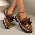 Loafers Women with Chunky Sole and Bow Detail - 1 - Stylewhipped