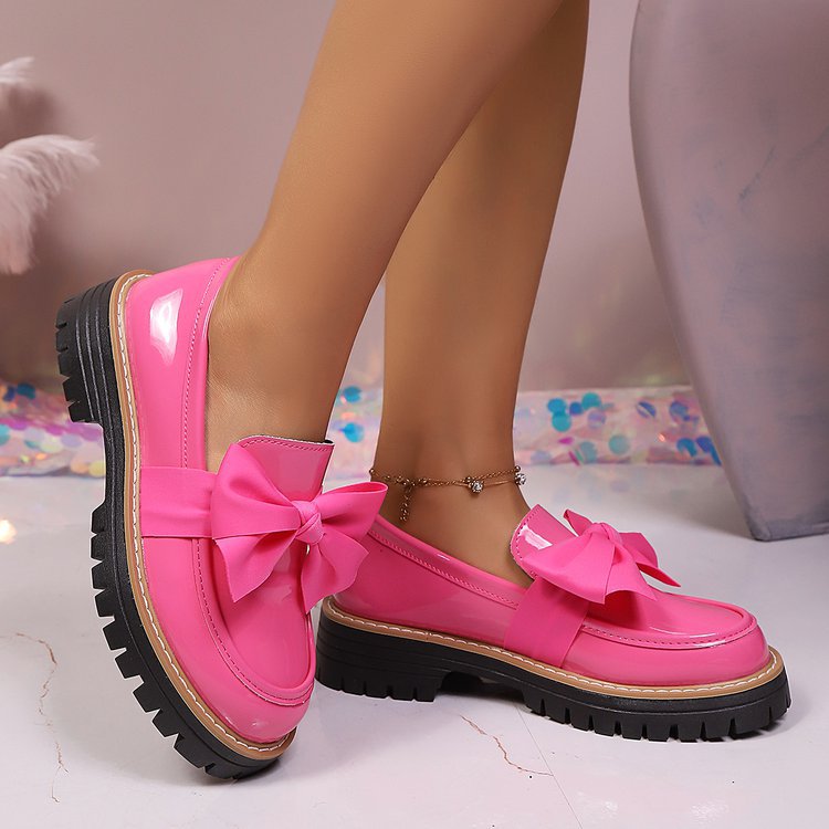 Loafers Women with Chunky Sole and Bow Detail - 2 - Stylewhipped