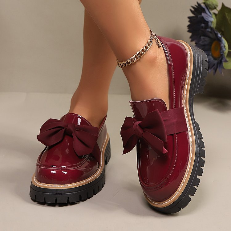 Loafers Women with Chunky Sole and Bow Detail - 5 - Stylewhipped