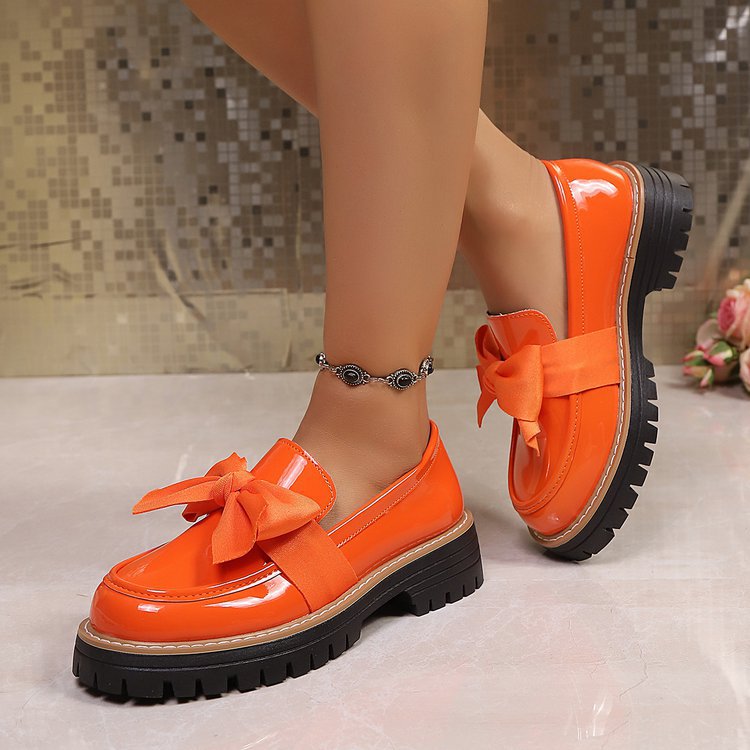 Loafers Women with Chunky Sole and Bow Detail - 6 - Stylewhipped