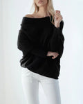 Oversized Off-Shoulder Women's Sweater with Relaxed Fit - 1 - Stylewhipped