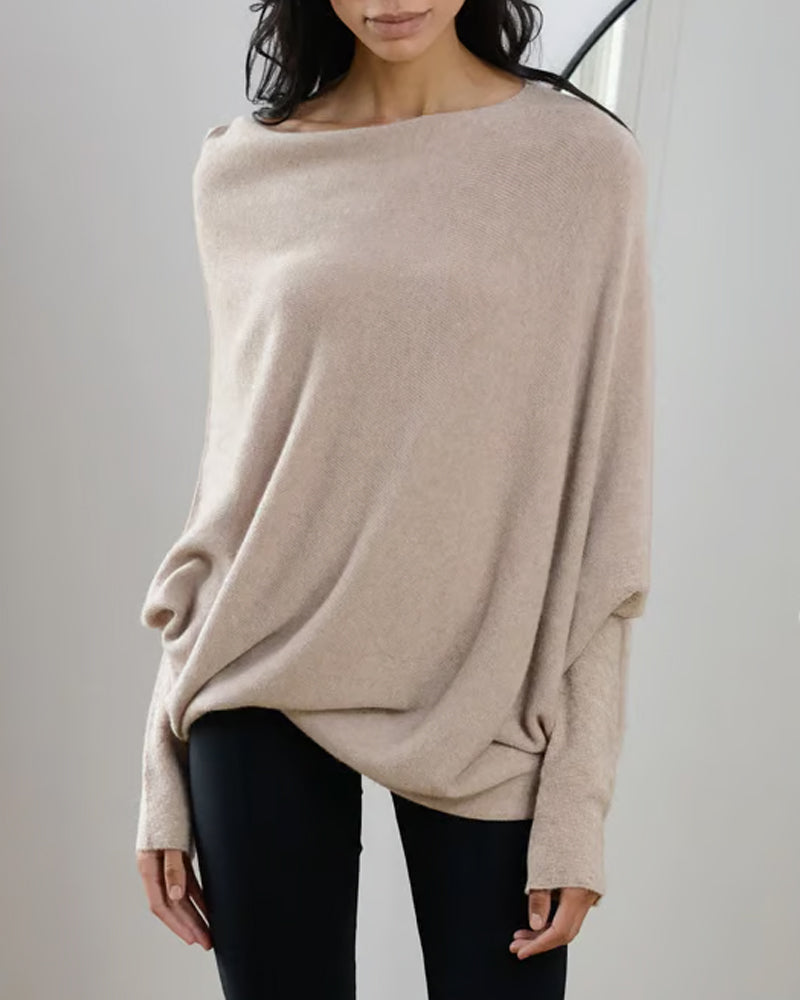 Oversized Off-Shoulder Women's Sweater with Relaxed Fit - 3 - Stylewhipped