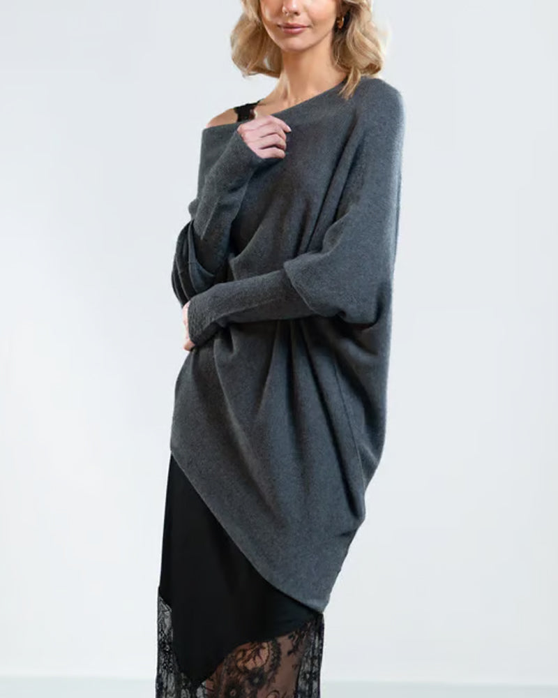 Oversized Off-Shoulder Women's Sweater with Relaxed Fit - 5 - Stylewhipped